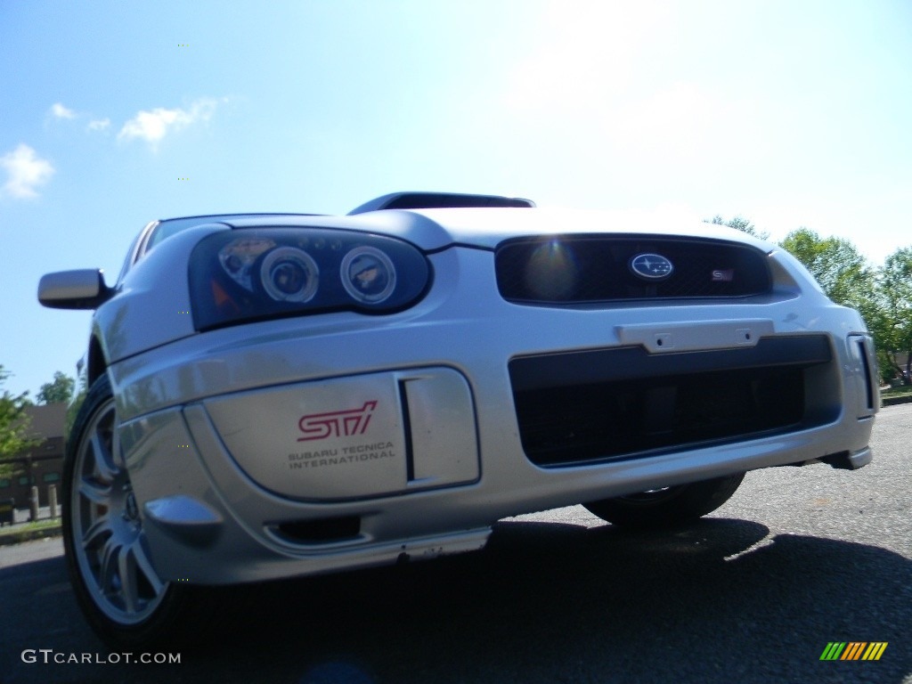 2004 Impreza WRX STi - Platinum Silver Metallic / Blue Ecsaine/Black photo #1