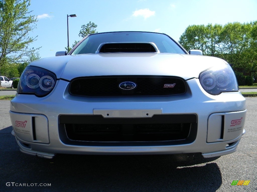 2004 Impreza WRX STi - Platinum Silver Metallic / Blue Ecsaine/Black photo #4