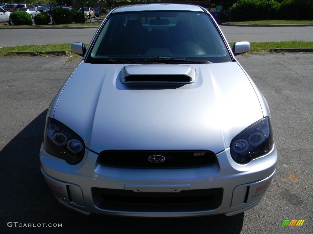 2004 Impreza WRX STi - Platinum Silver Metallic / Blue Ecsaine/Black photo #5