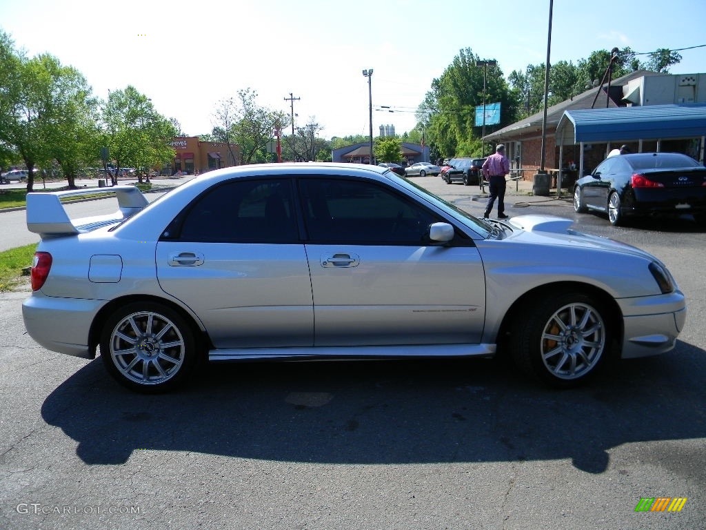 2004 Impreza WRX STi - Platinum Silver Metallic / Blue Ecsaine/Black photo #11