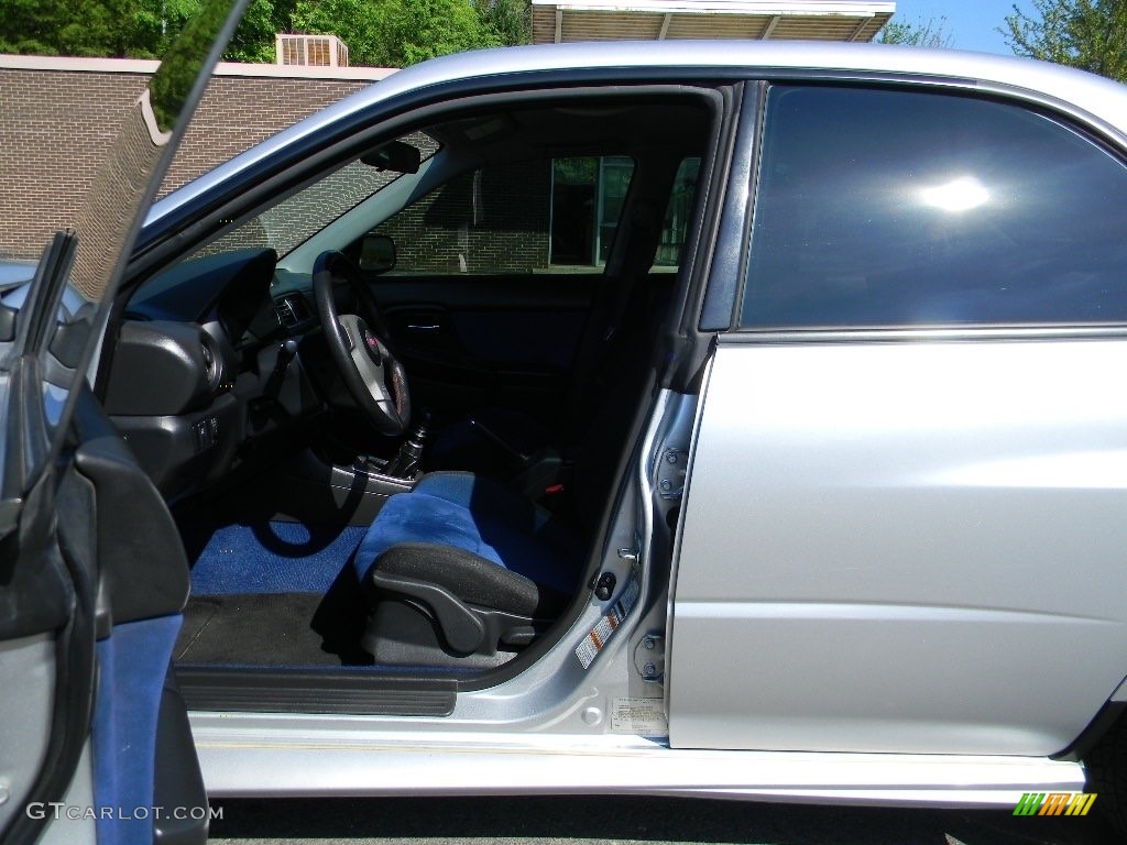 2004 Impreza WRX STi - Platinum Silver Metallic / Blue Ecsaine/Black photo #17