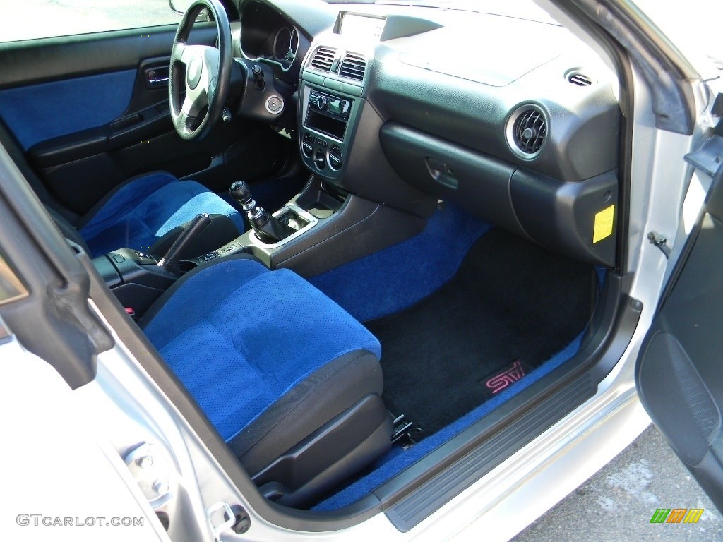 2004 Impreza WRX STi - Platinum Silver Metallic / Blue Ecsaine/Black photo #22