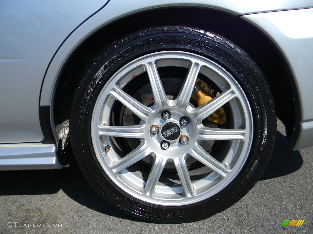 2004 Impreza WRX STi - Platinum Silver Metallic / Blue Ecsaine/Black photo #26