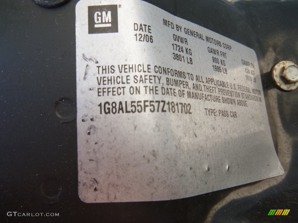 2007 ION 3 Sedan - Storm Gray / Gray photo #10