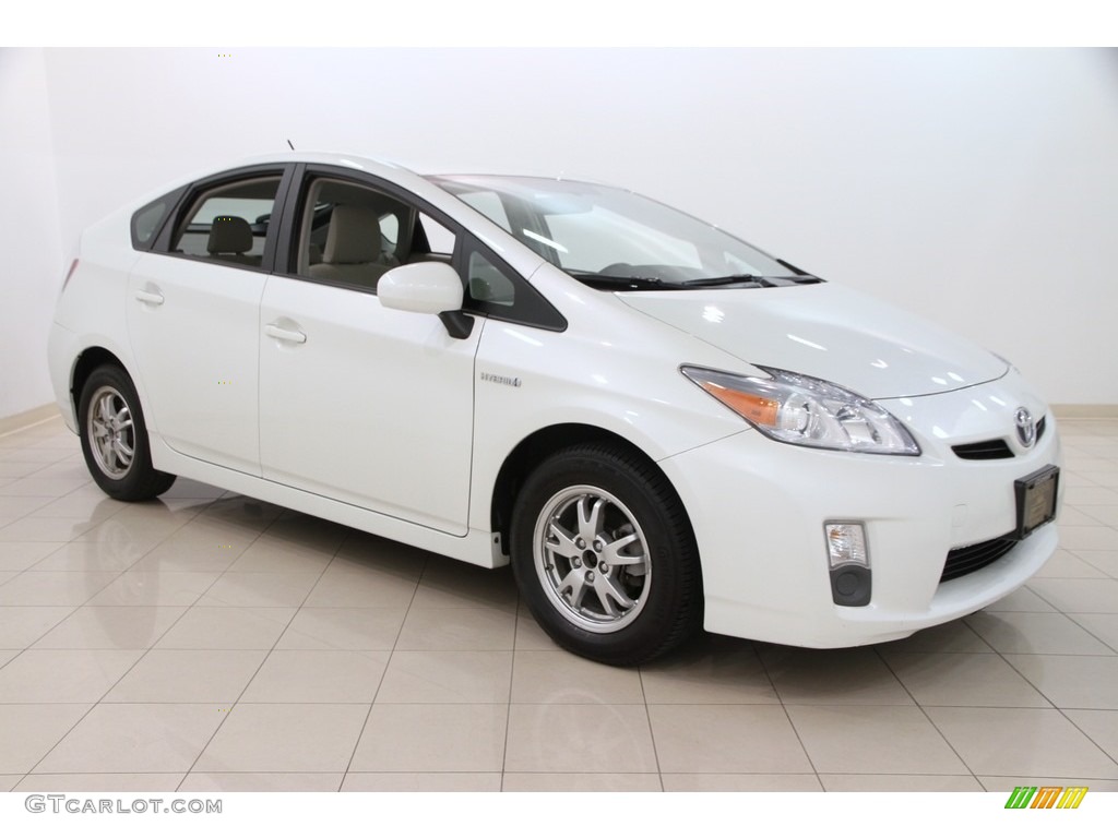 2010 Prius Hybrid II - Blizzard White Pearl / Bisque photo #1