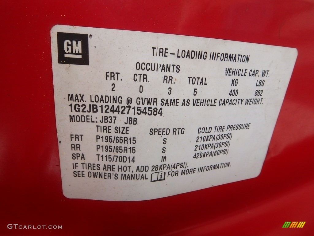 2002 Sunfire SE Coupe - Bright Red / Graphite photo #14