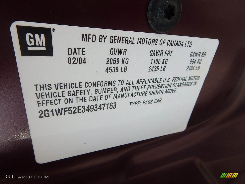 2004 Impala  - Berry Red Metallic / Medium Gray photo #14