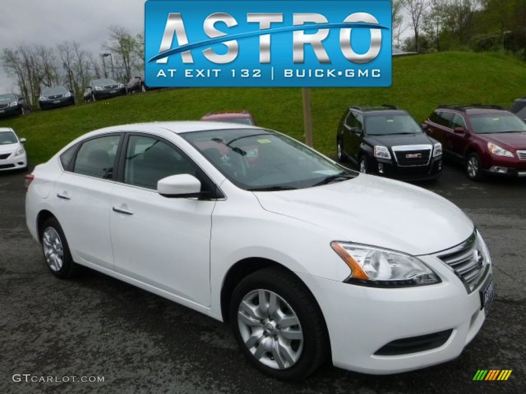 2014 Sentra SL - Aspen White / Charcoal photo #1