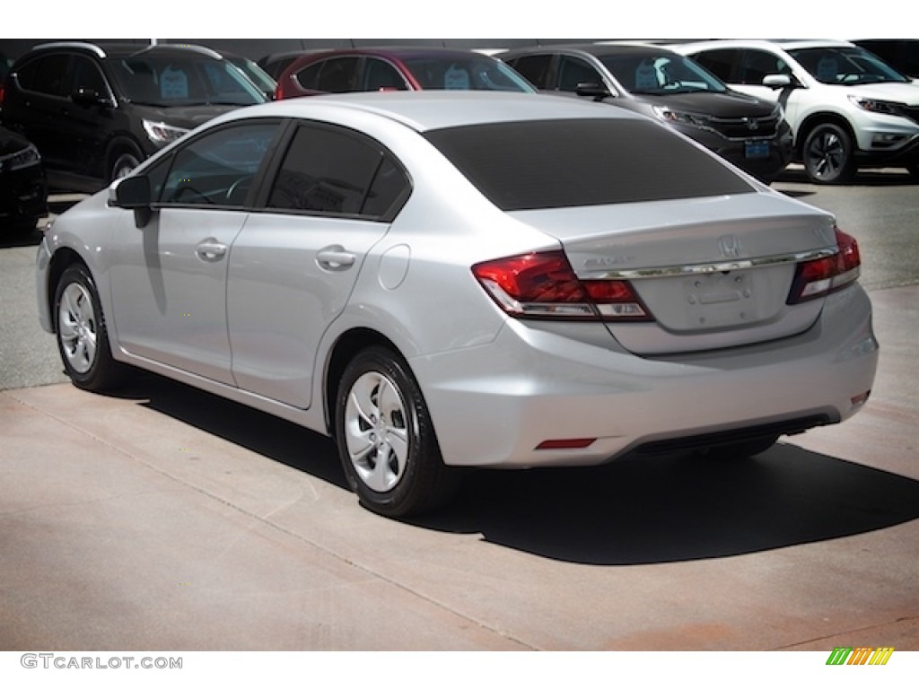 2014 Civic LX Sedan - Alabaster Silver Metallic / Black photo #2