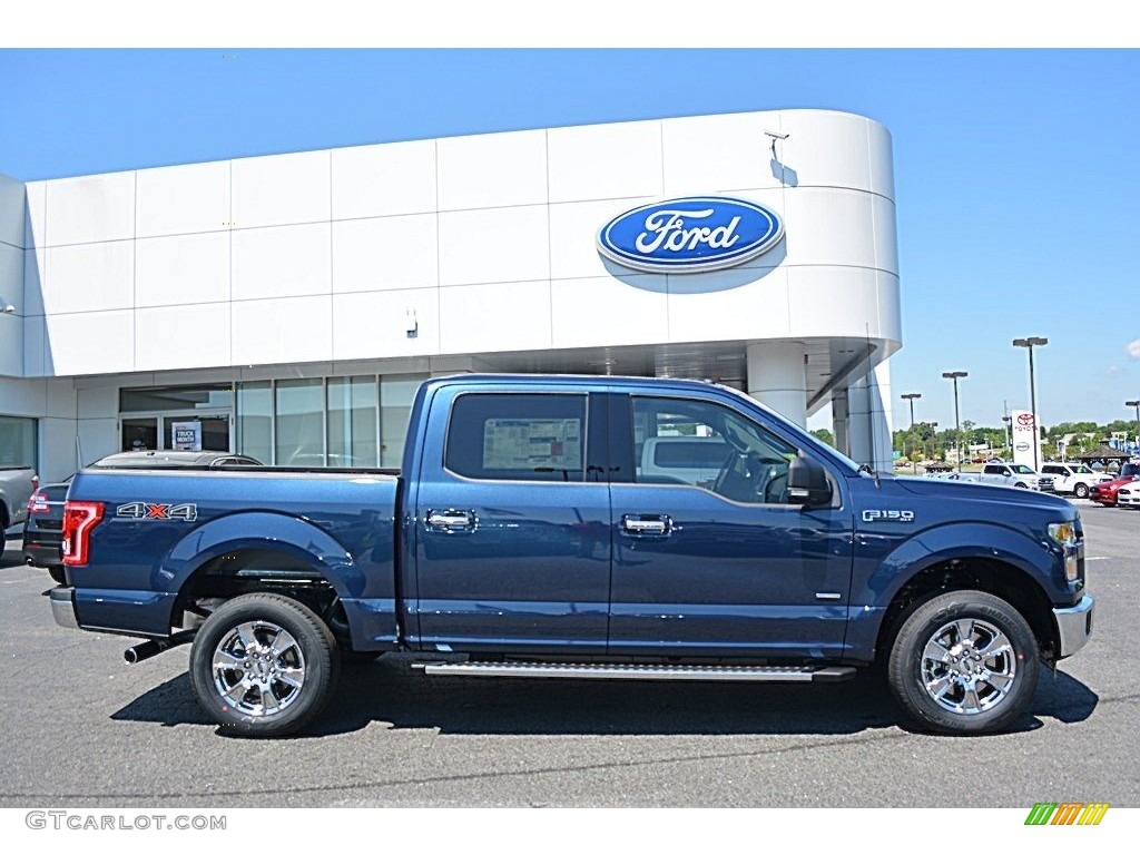 2016 F150 XLT SuperCrew 4x4 - Blue Jeans / Medium Earth Gray photo #2