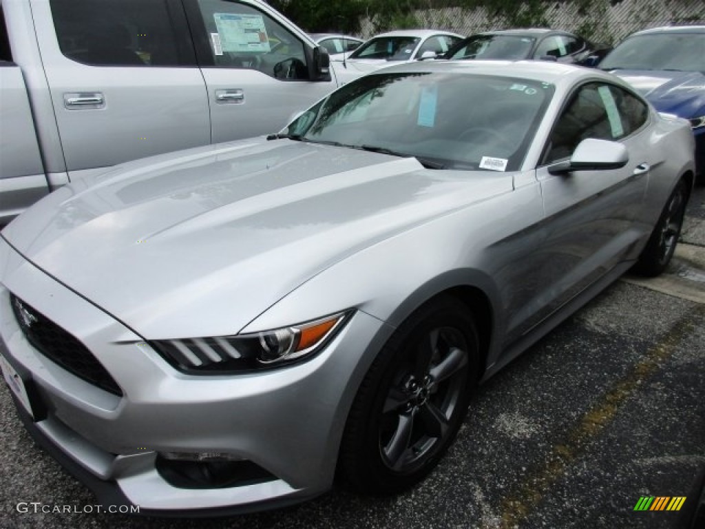 2016 Mustang V6 Coupe - Ingot Silver Metallic / Ebony photo #2