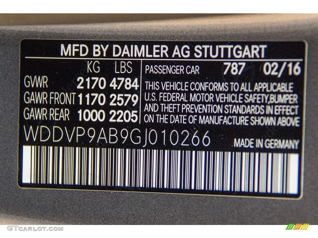 2016 B Color Code 787 for Mountain Grey Metallic Photo #112599792