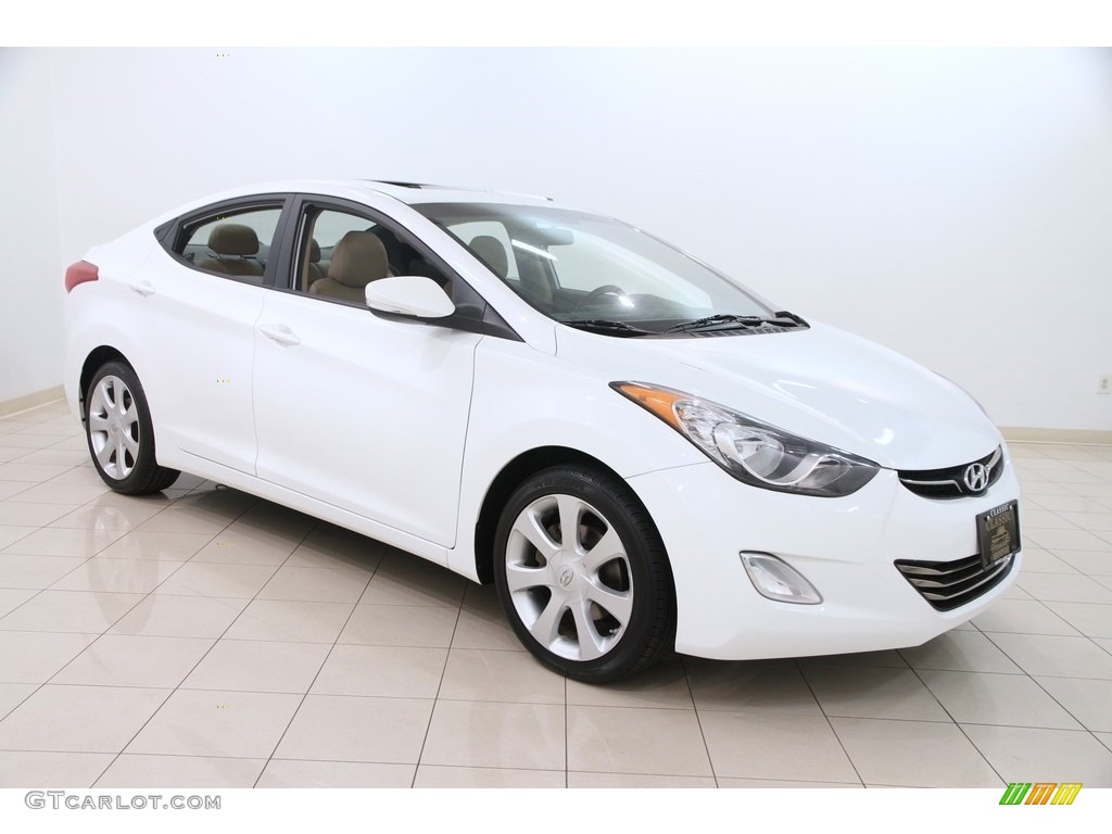 Shimmering White Hyundai Elantra