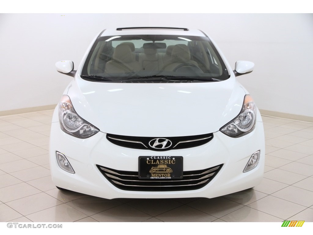 2012 Elantra Limited - Shimmering White / Beige photo #2