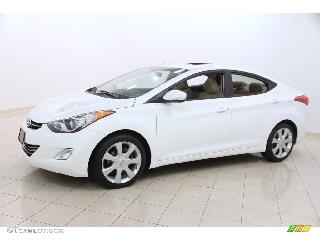 2012 Elantra Limited - Shimmering White / Beige photo #3
