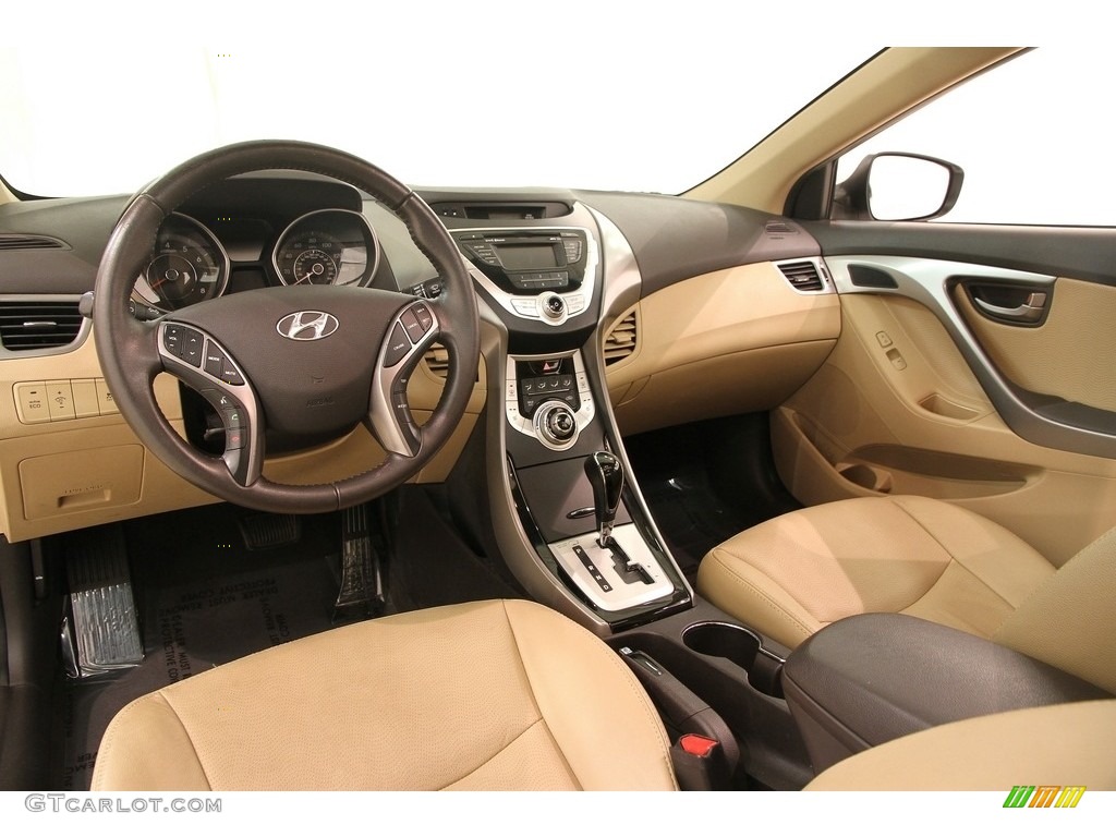 2012 Elantra Limited - Shimmering White / Beige photo #7