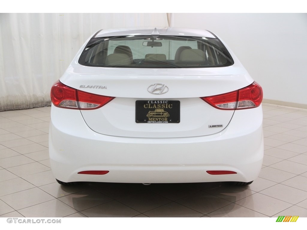 2012 Elantra Limited - Shimmering White / Beige photo #18