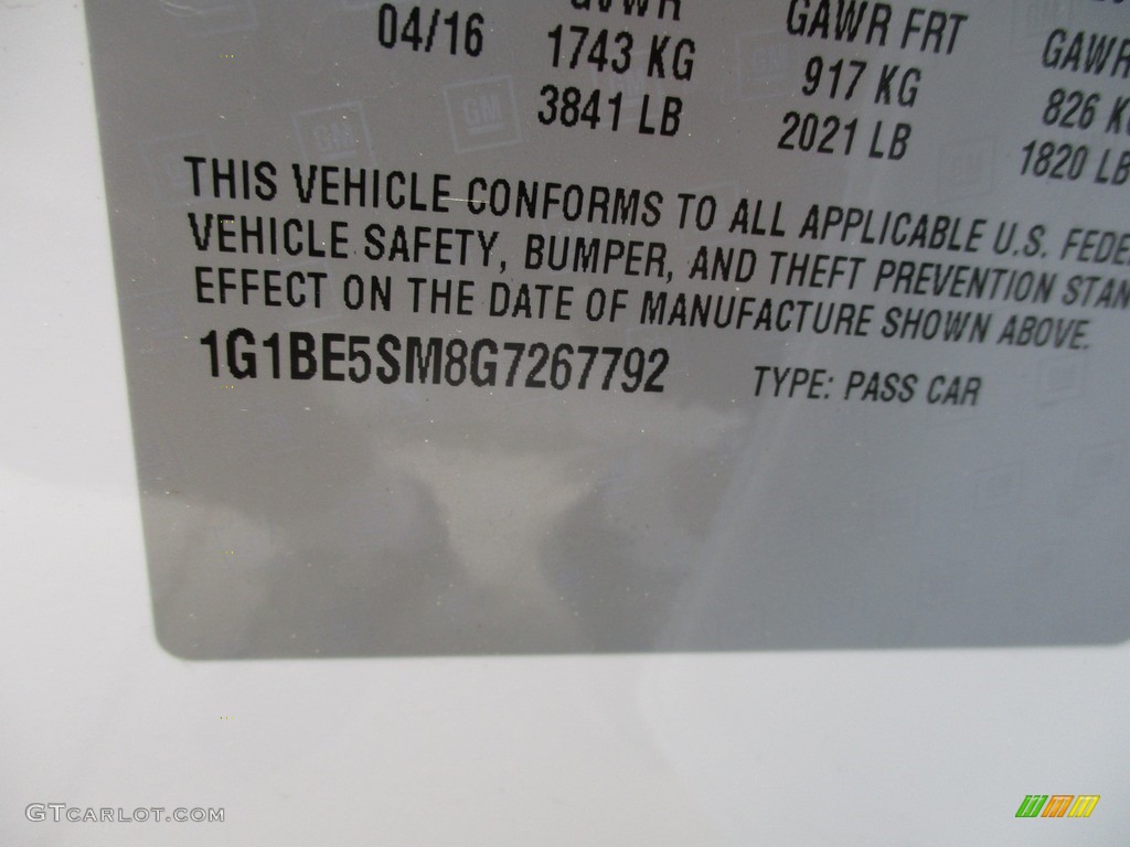 2016 Cruze LT Sedan - Summit White / Jet Black photo #19