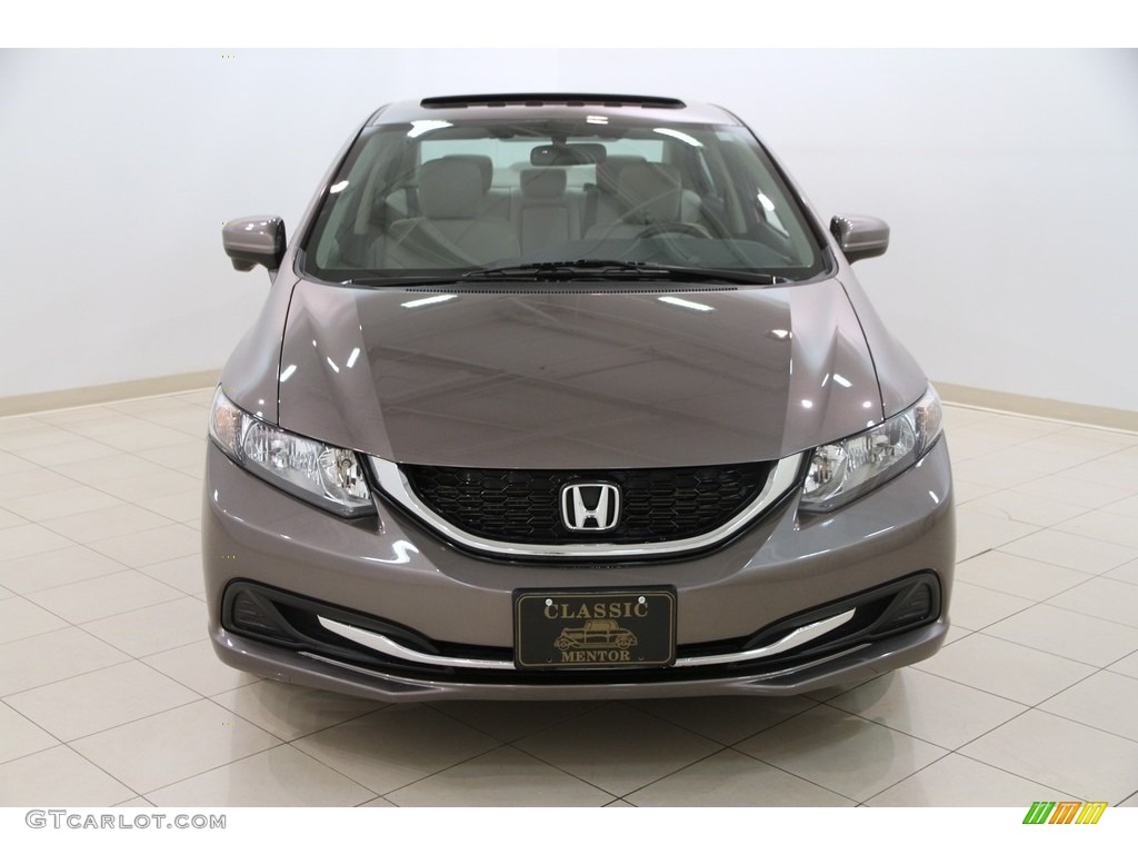 2014 Civic EX Sedan - Urban Titanium Metallic / Beige photo #2