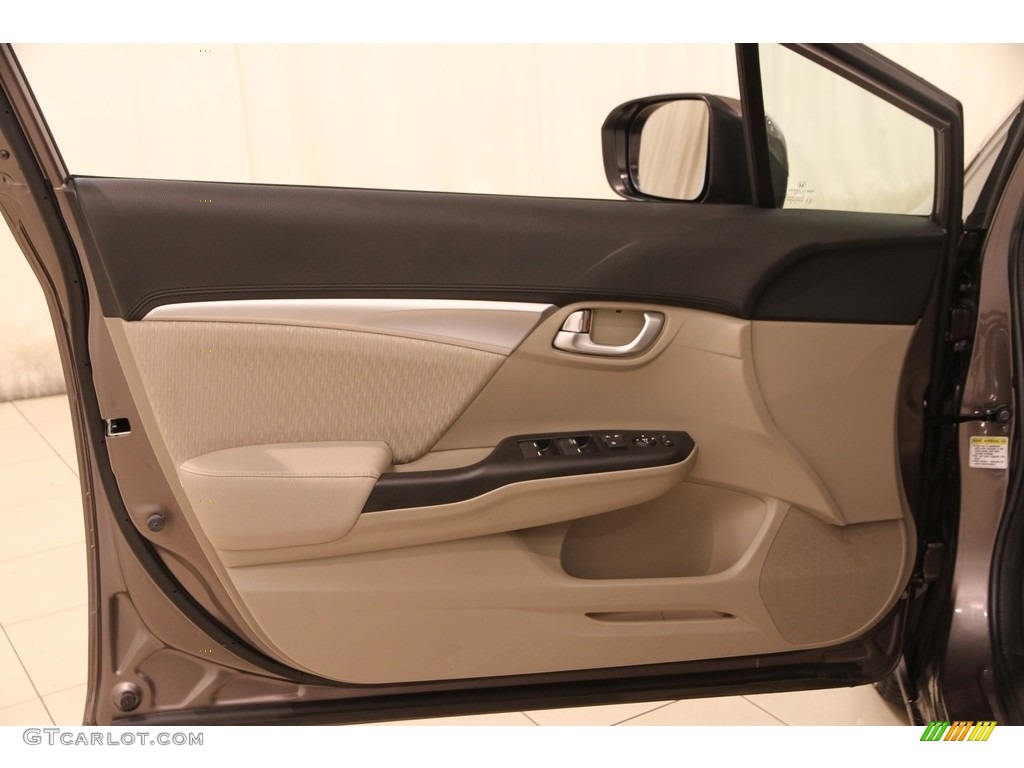 2014 Civic EX Sedan - Urban Titanium Metallic / Beige photo #4