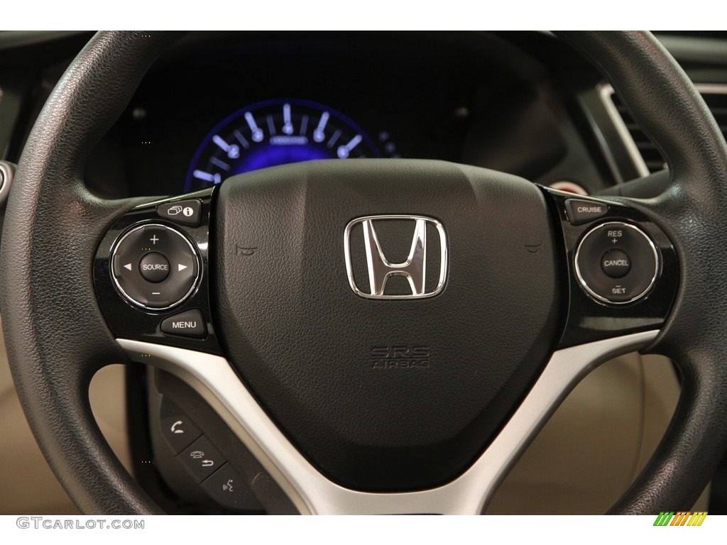 2014 Civic EX Sedan - Urban Titanium Metallic / Beige photo #6