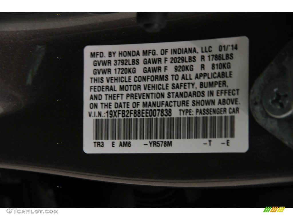 2014 Civic EX Sedan - Urban Titanium Metallic / Beige photo #18
