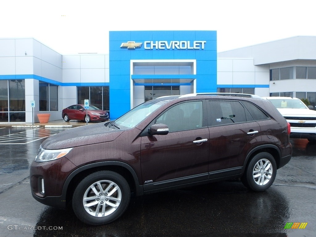 2014 Sorento LX AWD - Dark Cherry / Black photo #1