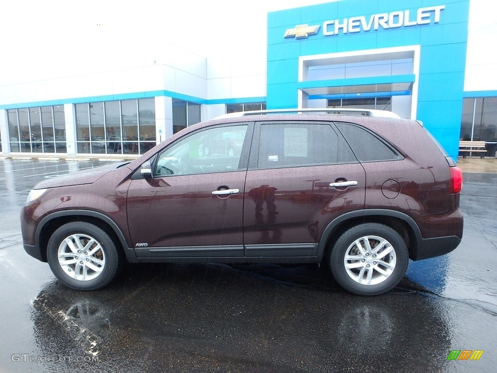 2014 Sorento LX AWD - Dark Cherry / Black photo #3