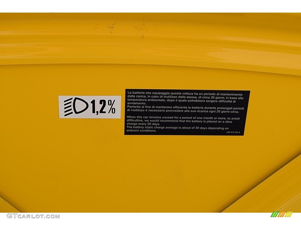 2006 Lamborghini Gallardo Coupe E-Gear Info Tag Photo #112637061