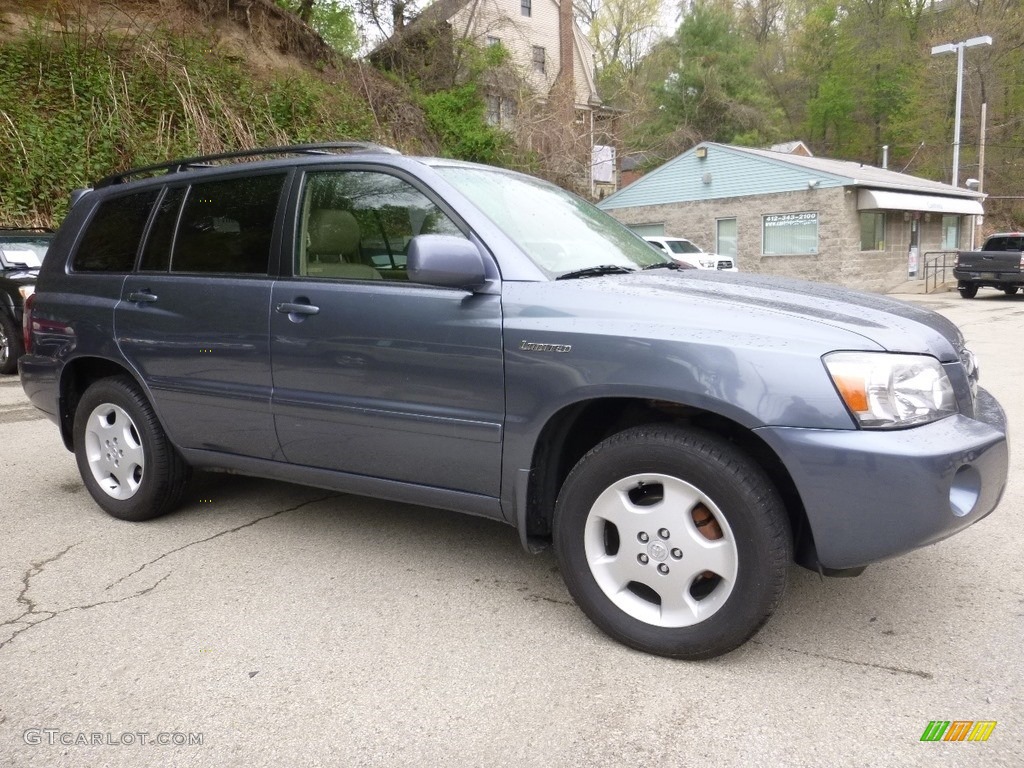 2005 Highlander V6 4WD - Bluestone Metallic / Ivory photo #1