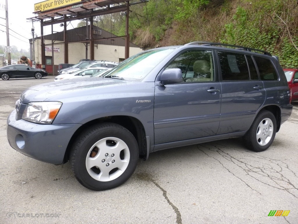 2005 Highlander V6 4WD - Bluestone Metallic / Ivory photo #6