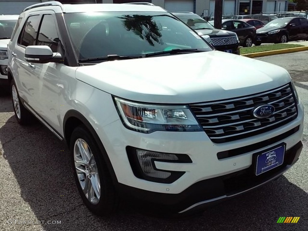 White Platinum Metallic Tri-Coat Ford Explorer