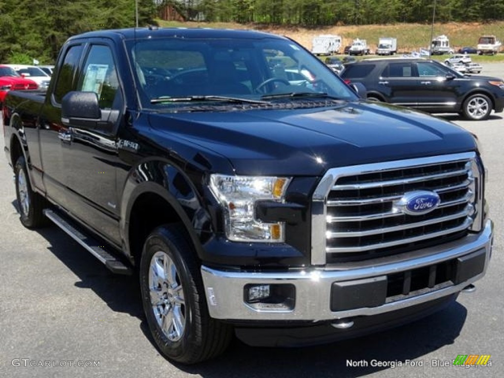 2016 F150 XLT SuperCab 4x4 - Shadow Black / Medium Earth Gray photo #6