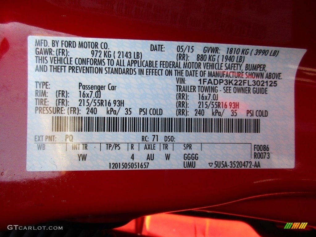 2015 Focus SE Hatchback - Race Red / Charcoal Black photo #37