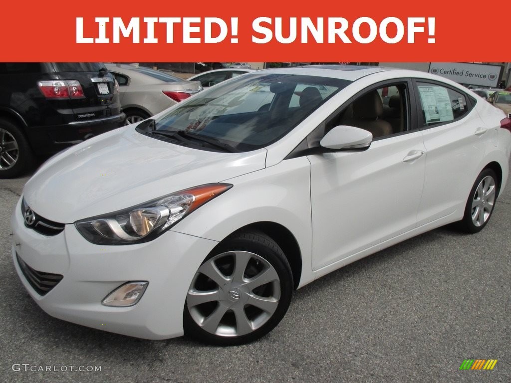 2012 Elantra Limited - Shimmering White / Beige photo #1