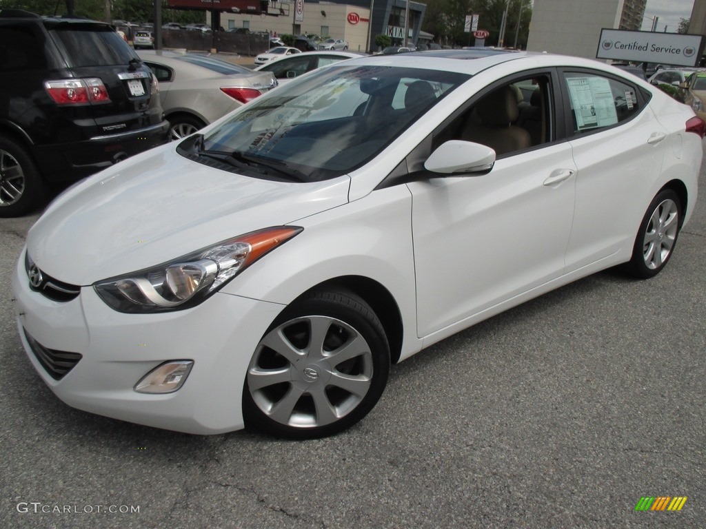 2012 Elantra Limited - Shimmering White / Beige photo #2