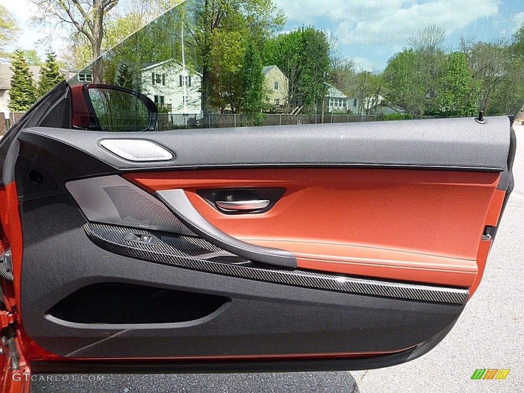 2015 BMW M6 Coupe Sakhir Orange/Black Door Panel Photo #112675300