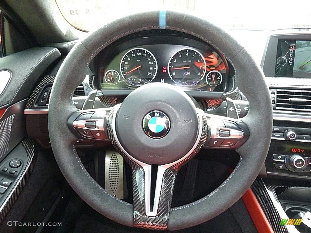 2015 BMW M6 Coupe Sakhir Orange/Black Steering Wheel Photo #112675399