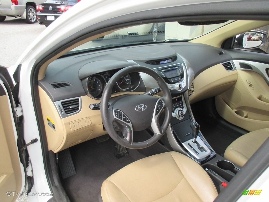 2012 Elantra Limited - Shimmering White / Beige photo #11