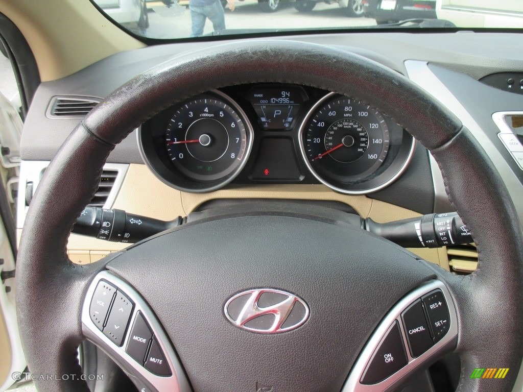 2012 Elantra Limited - Shimmering White / Beige photo #12