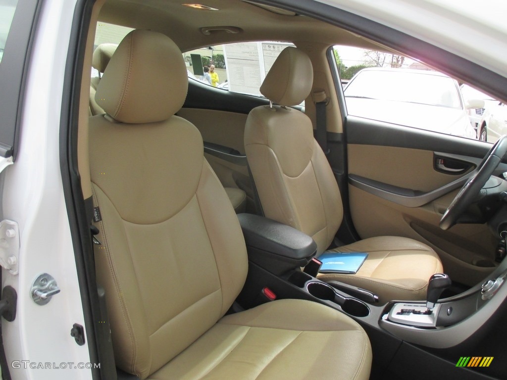 2012 Elantra Limited - Shimmering White / Beige photo #24