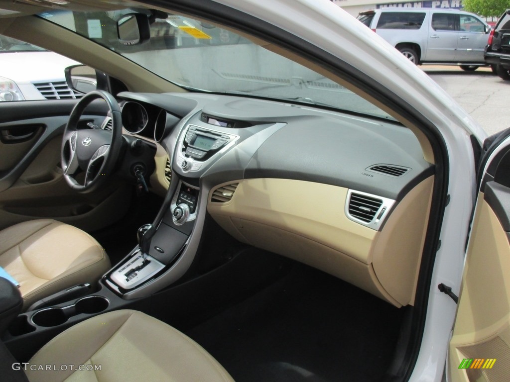 2012 Elantra Limited - Shimmering White / Beige photo #25