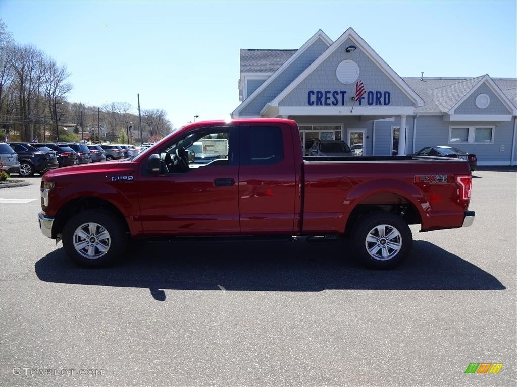 2016 F150 XLT SuperCab 4x4 - Ruby Red / Medium Earth Gray photo #4