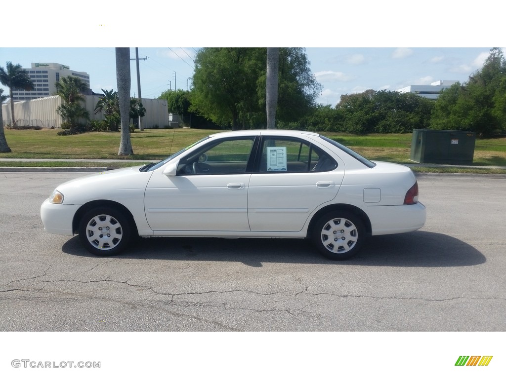 2002 Sentra XE - Cloud White / Sand Beige photo #2