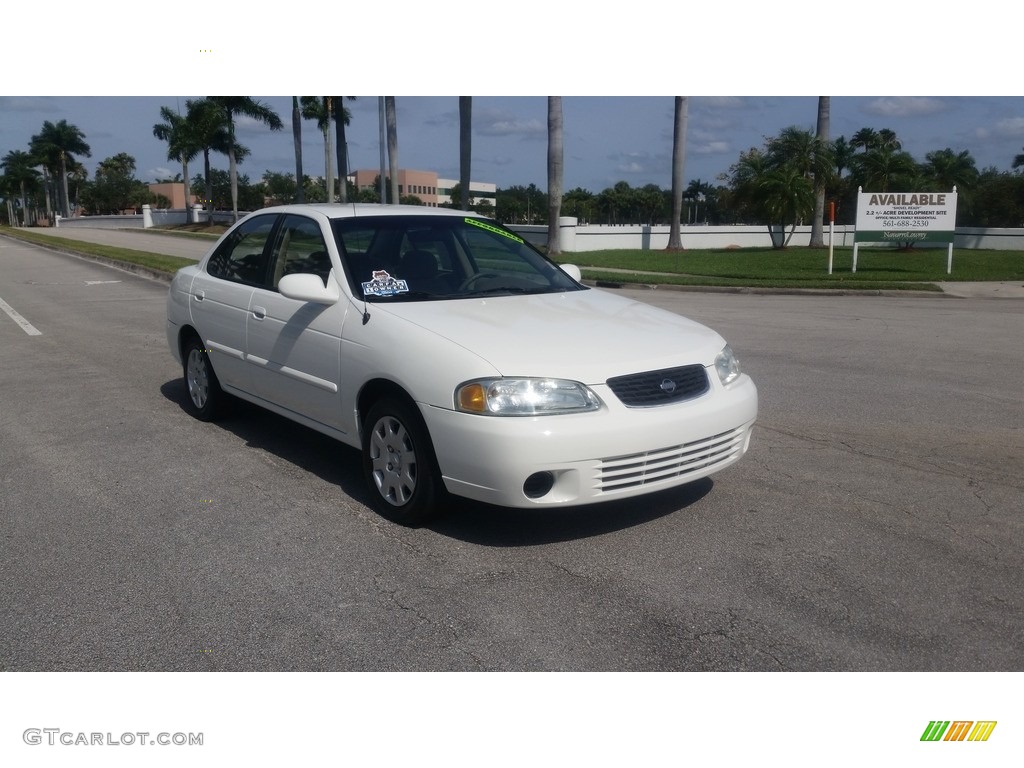 2002 Sentra XE - Cloud White / Sand Beige photo #7