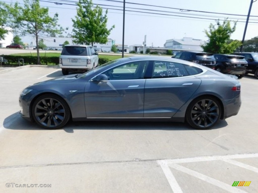 2013 Model S P85 Performance - Grey Metallic / Grey photo #10