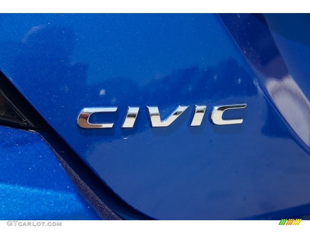 2016 Civic LX-P Coupe - Aegean Blue Metallic / Black/Gray photo #3