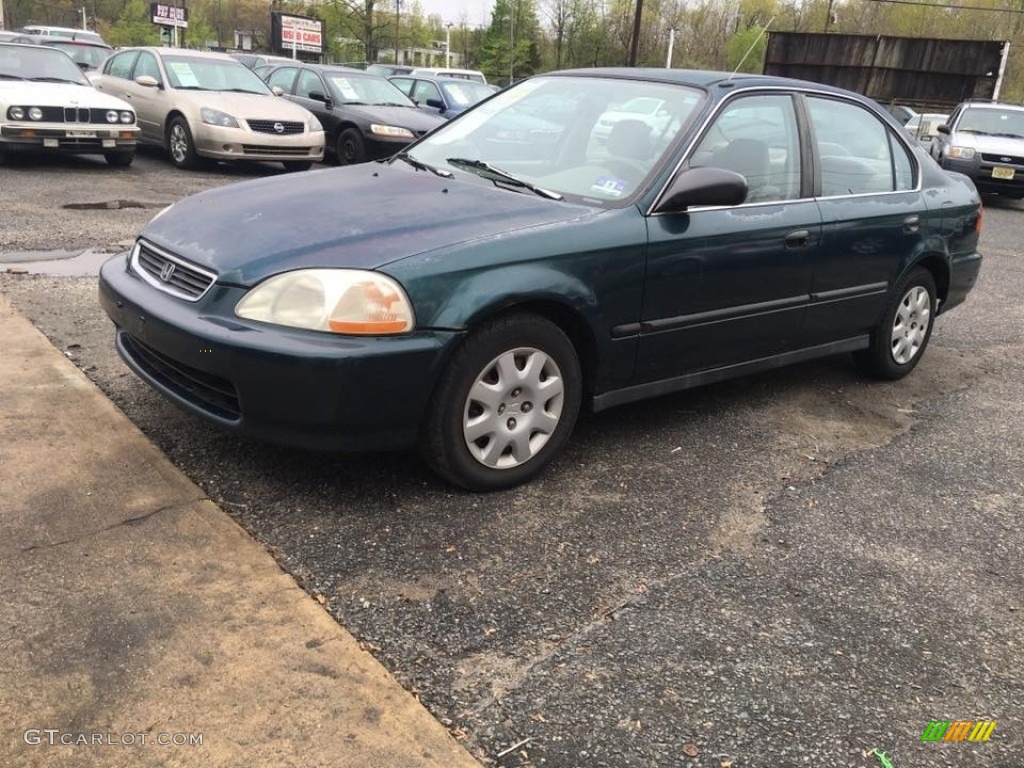 1998 Civic LX Sedan - Cypress Green Pearl / Beige photo #7