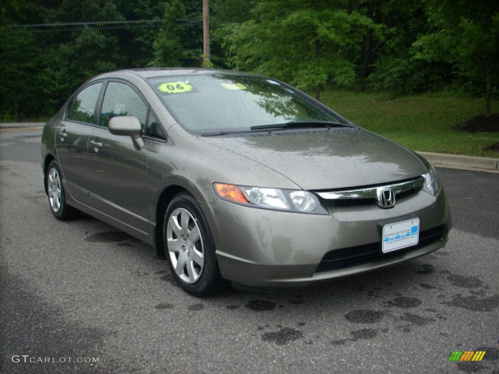 2006 Civic LX Sedan - Shoreline Mist Metallic / Gray photo #1