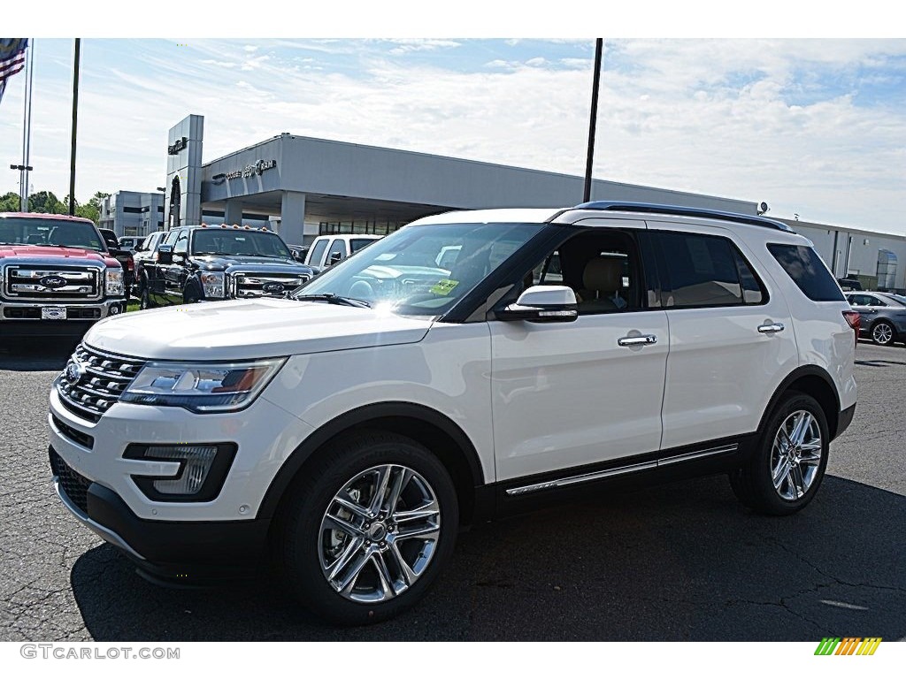 2016 Explorer Limited 4WD - White Platinum Metallic Tri-Coat / Medium Light Camel photo #3